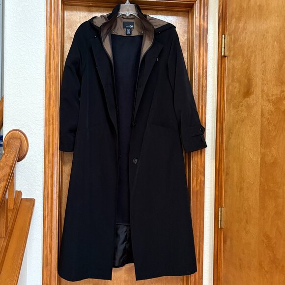 East 5th Black Button & Zip Trench Coat with Detachable Hood & Lining, Size SP - Picture 15 of 15